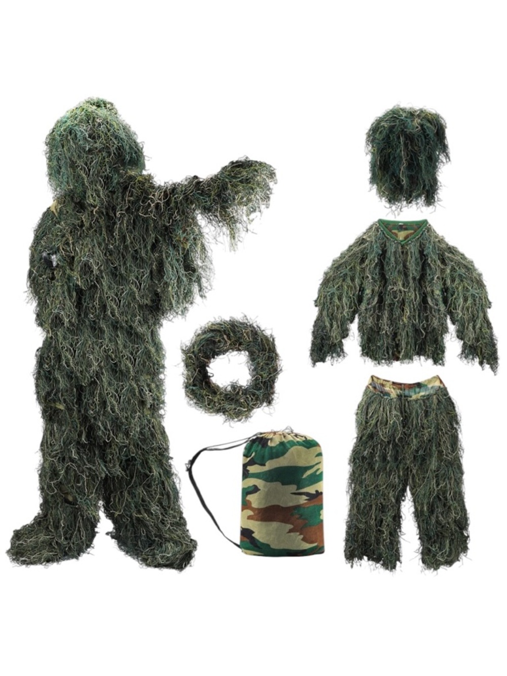 NWOT Kids Green Ghillie Suit Camouflage Costume